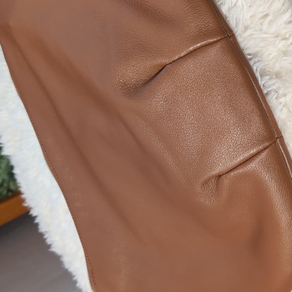 Quince Italian Leather Convertible Crescent Bag Cognac Purse Gold - Picture 11 of 11